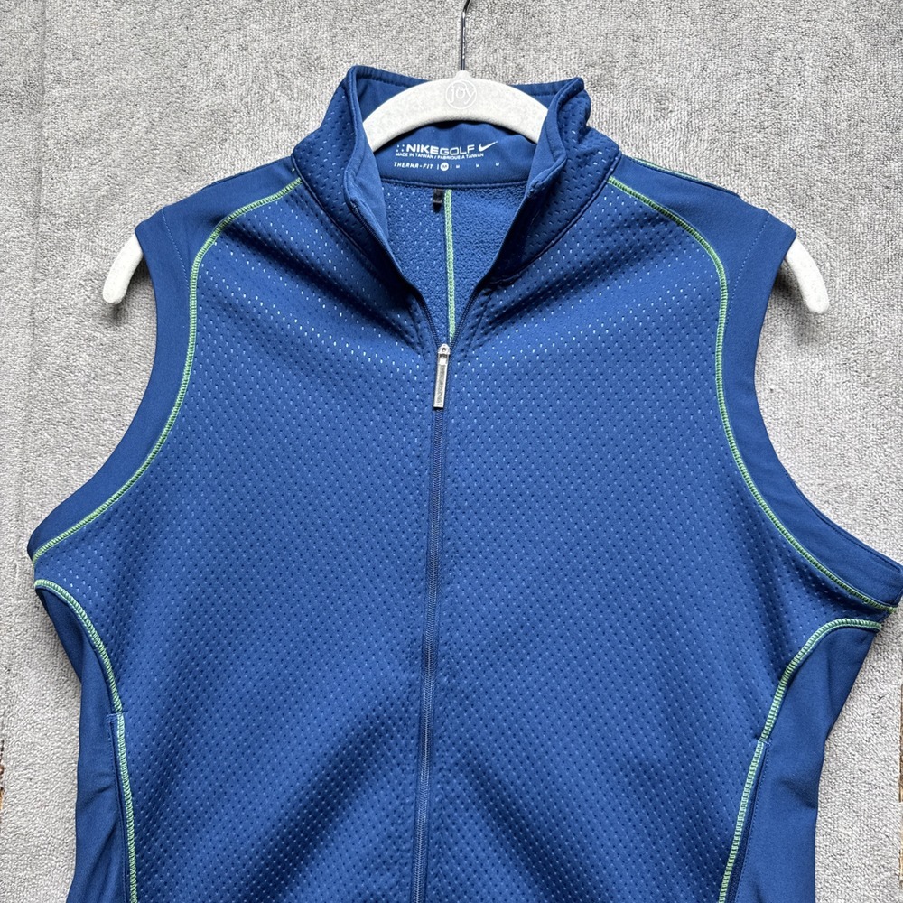 Nike Golf Therma Fit Vest Mens M Blue Zip Golf Performance Sports Preppy